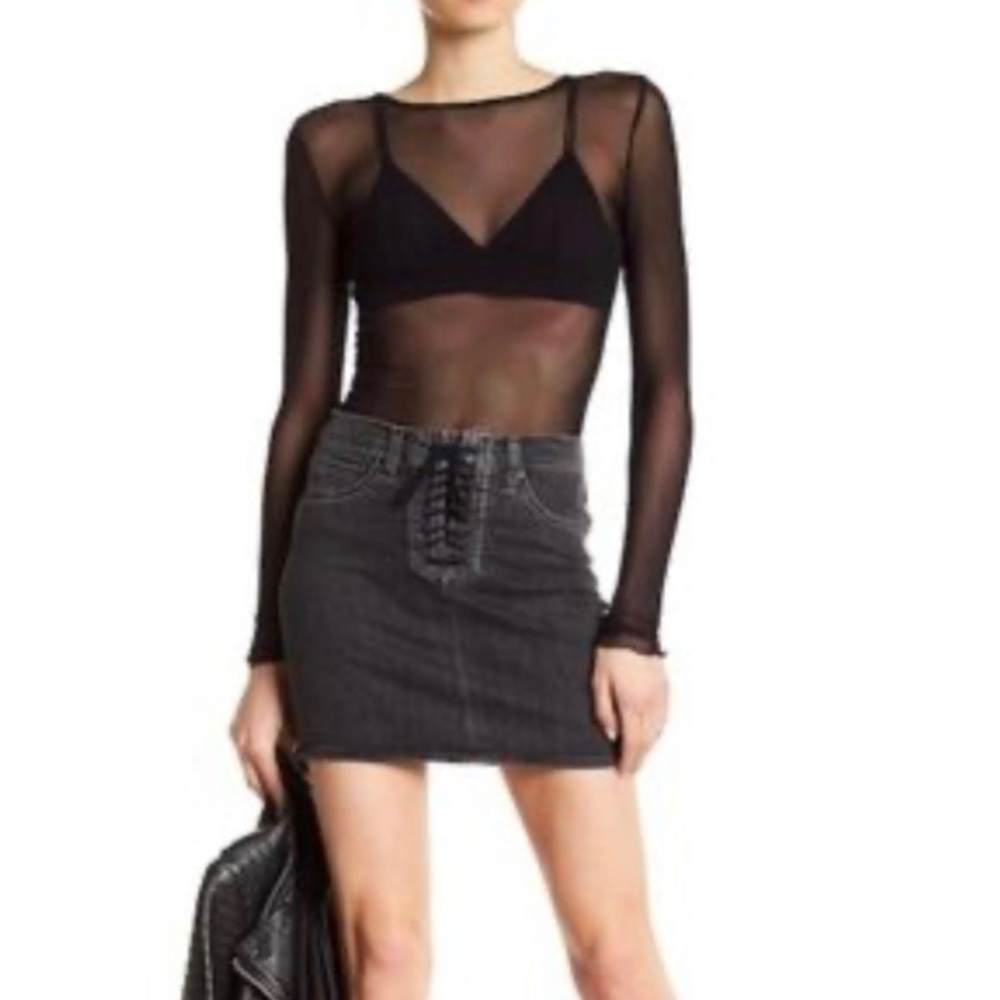 HUDSON Bullocks High Rise Lace Up Skirt / Reverie Denim / Size: 30 (10)
